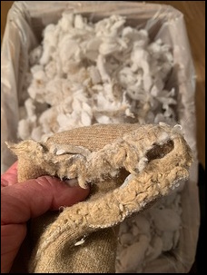 Teddy's original stuffing dumped