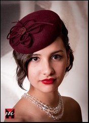 Burgundy percher hat