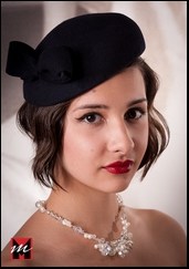 Dark navy percher hat