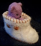 Felted Bear-in-a-Boot