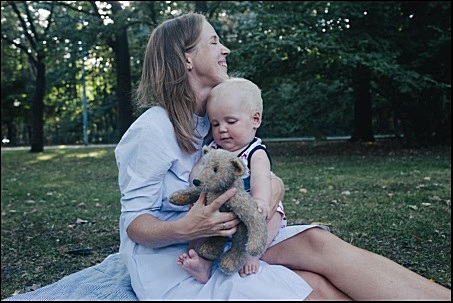 Georgiy with his owner and his mother