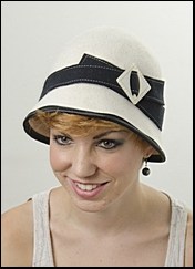 White and black cloche