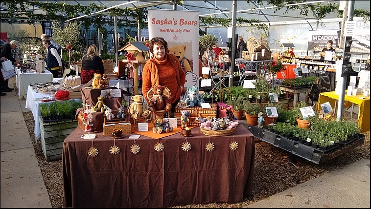 Sasha's Bears stall at The Herb Farm Christmas Market