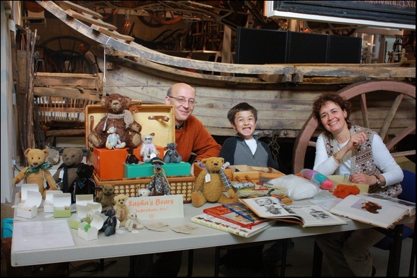 My husband, my son and I at our stall