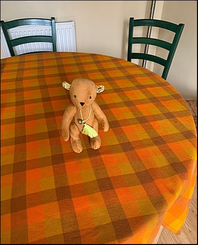 Manuel on the dining room table