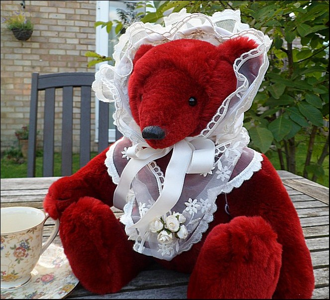 Margaret sitting on a deck chair